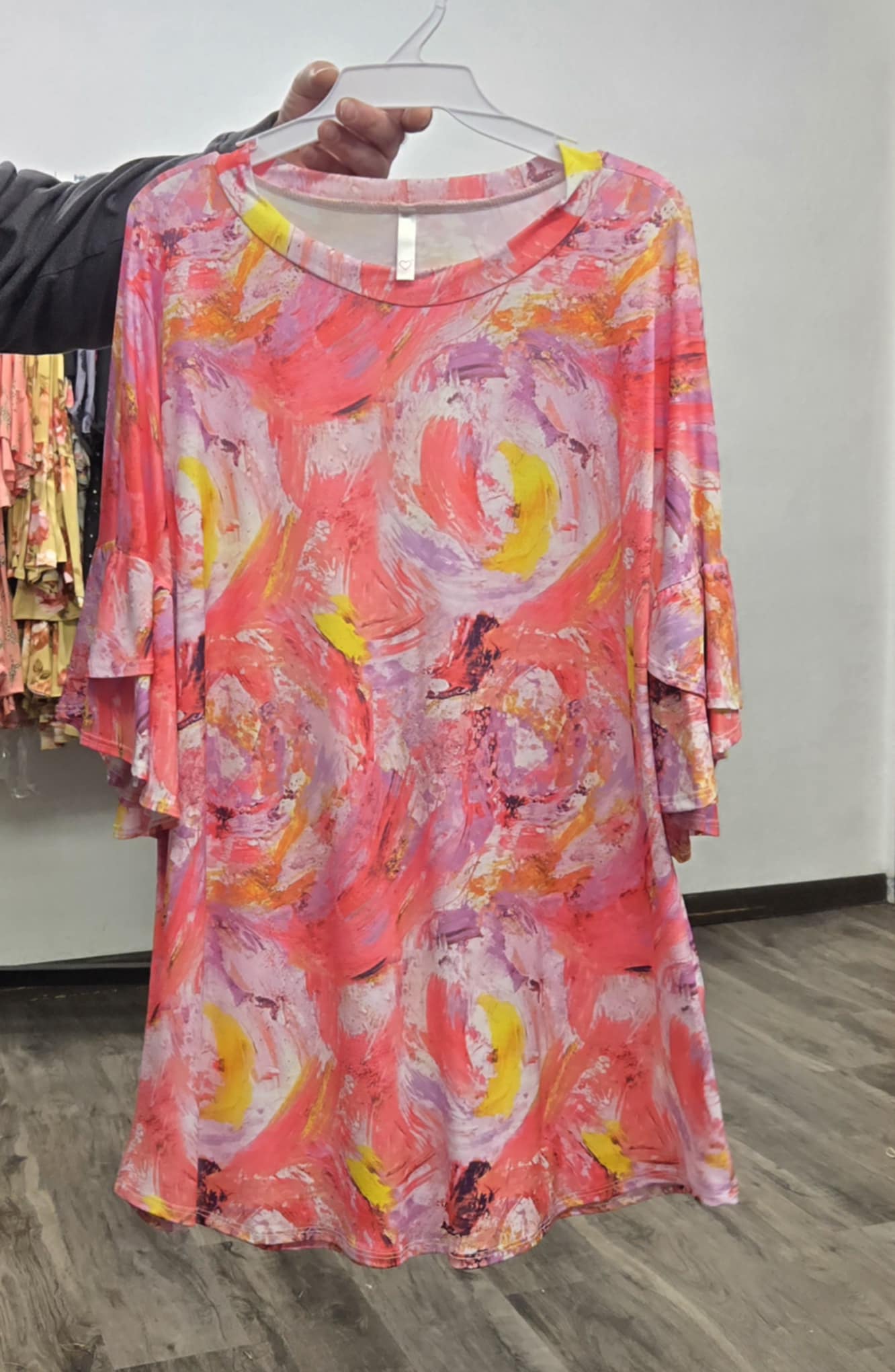 Beautiful Pink Purple Yellow Tie Dye Swirl Shirt Top