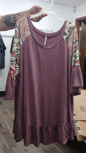 PSFU Purple Animal Sleeve Shirt Top