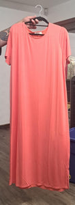 Long Coral Pink Maxi Dress