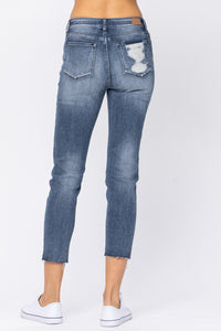 Judy Blues High Rise Raw Hem Relaxed Fit Jean Jeans