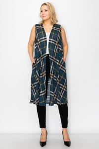 PSFU Dark Teal Plaid Vest