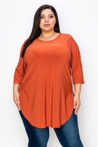 PSFU Long Orange Tunic Shirt Top