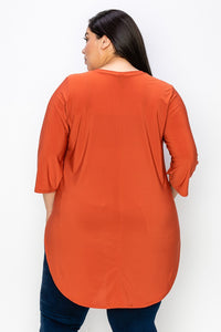 PSFU Long Orange Tunic Shirt Top