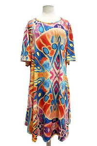 Bright Tribal Gorgeous Printed Dress w Pockets