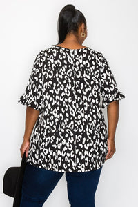 PSFU Black & White Leopard Shirt Top