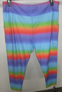 Serape Stripe Full Length Leggings w Pockets