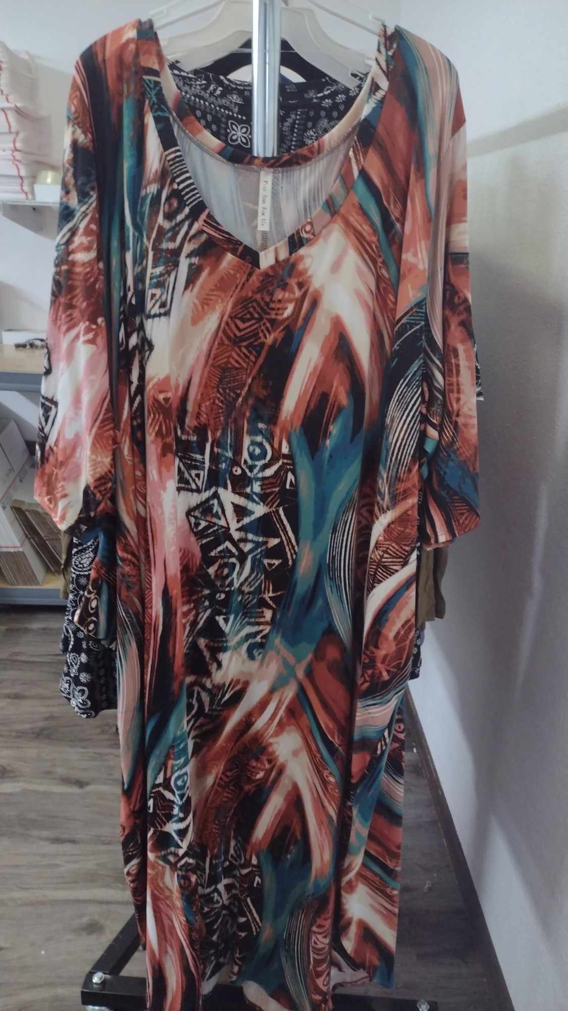 PSFU Brown Teal Maxi Dress