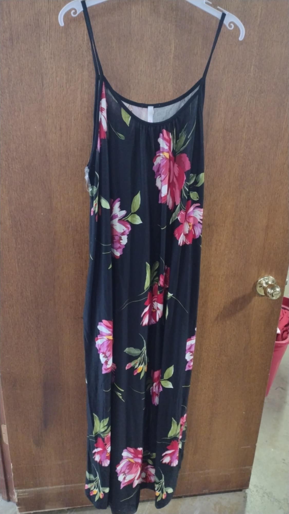 Black Floral Maxi Tank Dress