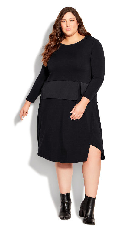 Black Beyond Knit Dress w Pockets