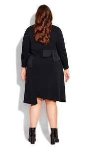 Black Beyond Knit Dress w Pockets