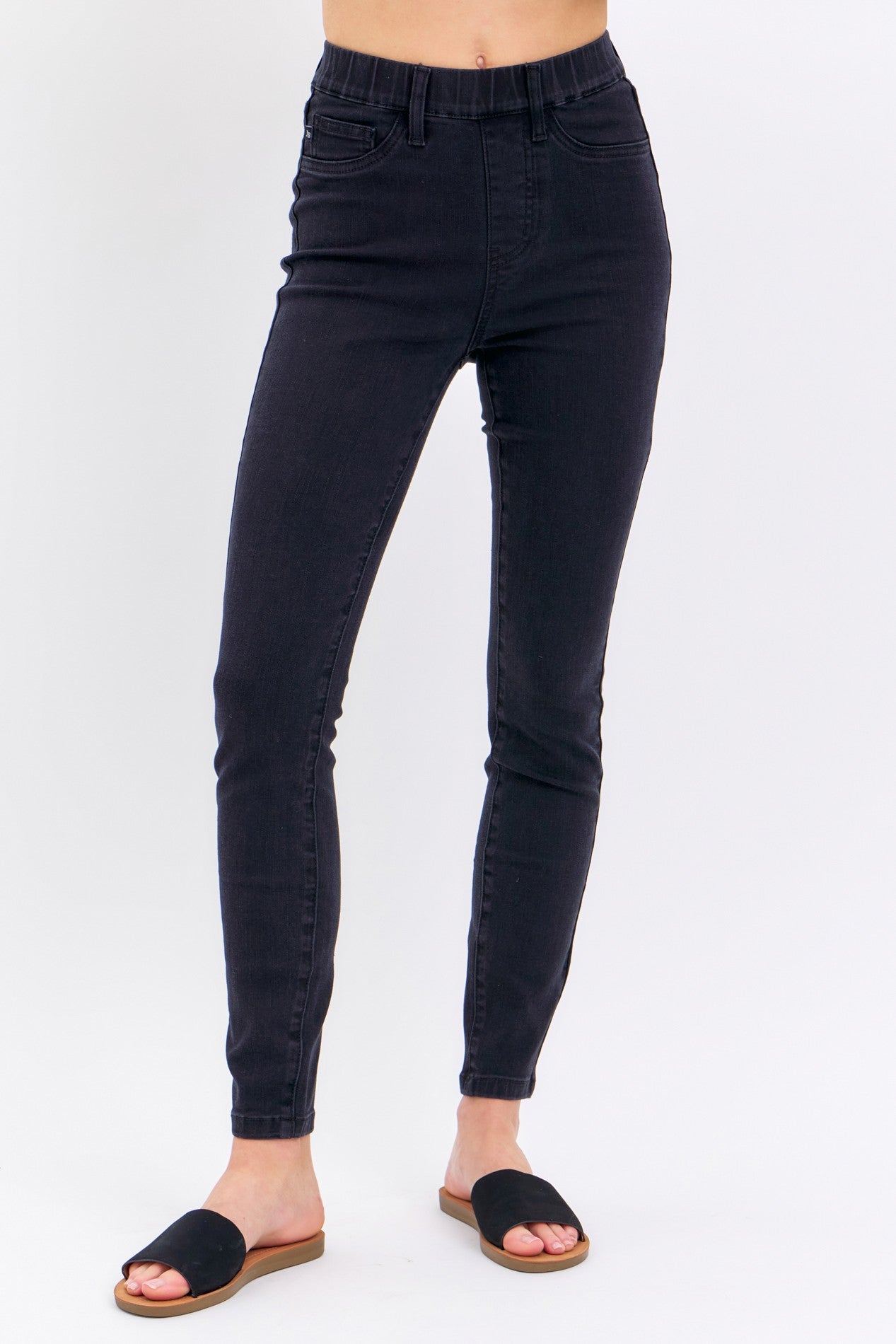 Black Judy Blue High Waisted Pull on Skinny Jeans Jean