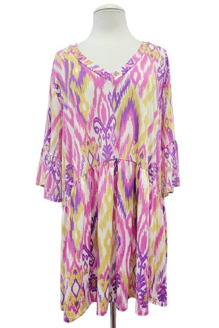 Gorgeous Pink Purple Yellow Design Shirt Top