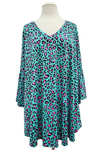 Jade Pink Leopard V Neck Shirt Top