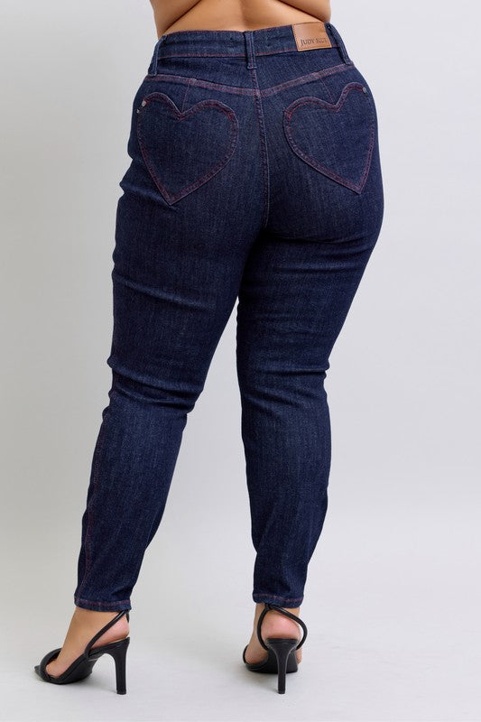 Judy Blue Heart Shaped Pocket High Waisted Skinny Jeans Jean