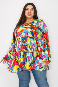 Beautiful Bright Tiered Shirt Top