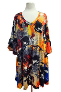 Gorgeous Black Blue Yellow Orange Red Shirt Top