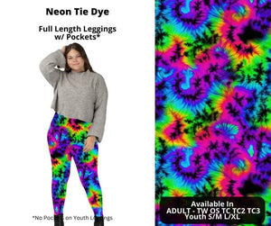 Neon Tie Dye Full Length Legging Leggings