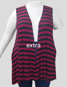 PSFU Burgundy Black Stripe Vest