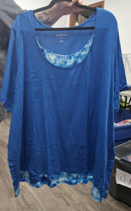 Blue 2fer Tie Dye Shirt Top