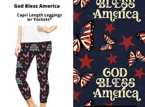 God Bless America Capri Capris w Pockets