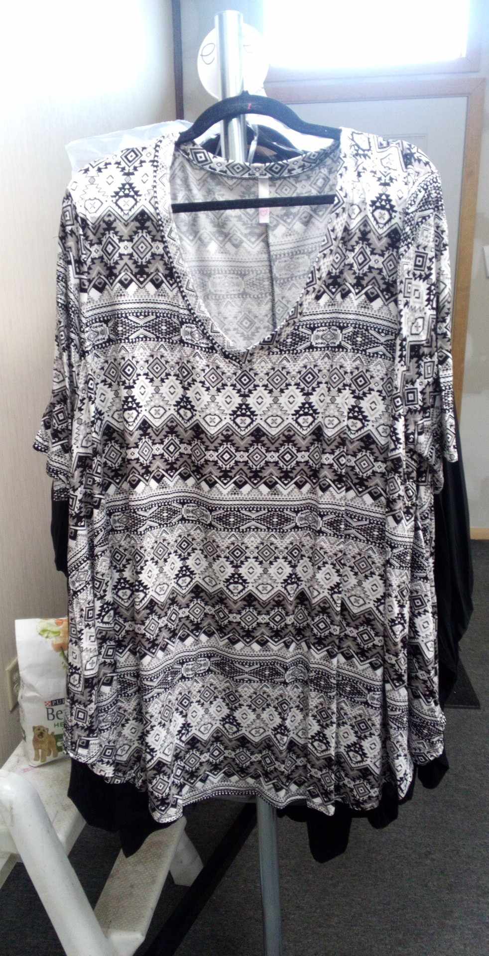 Black White Gray Beautiful Design Shirt Top