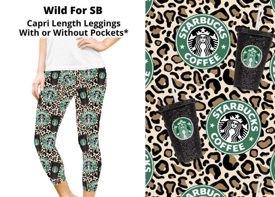 Wild For Starbucks Coffee Capri Capris