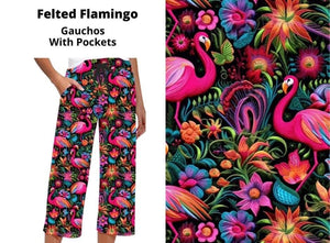 Felted Flamingo Capri Gauchos Gaucho w Pockets