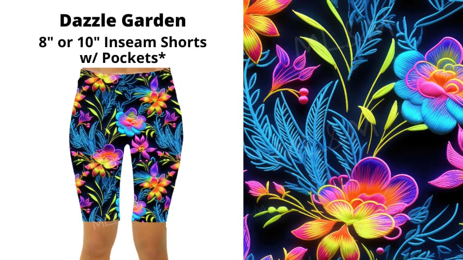 Electric Dazzle Garden Shorts Jamaica Length Short