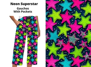 Neon Superstar Star Capri Gauchos Gaucho Capris