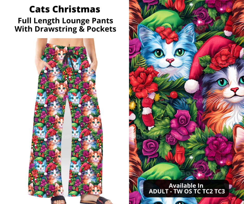 Christmas Cat Full Length Lounge Pant Pants