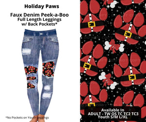 Faux Denim Santa Paw Leggings Legging