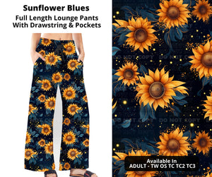 Sunflower Blues Full Length Lounge Pant Pants w Pockets