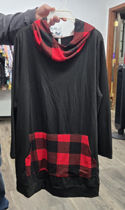 PSFU Black Red Plaid Hoodie