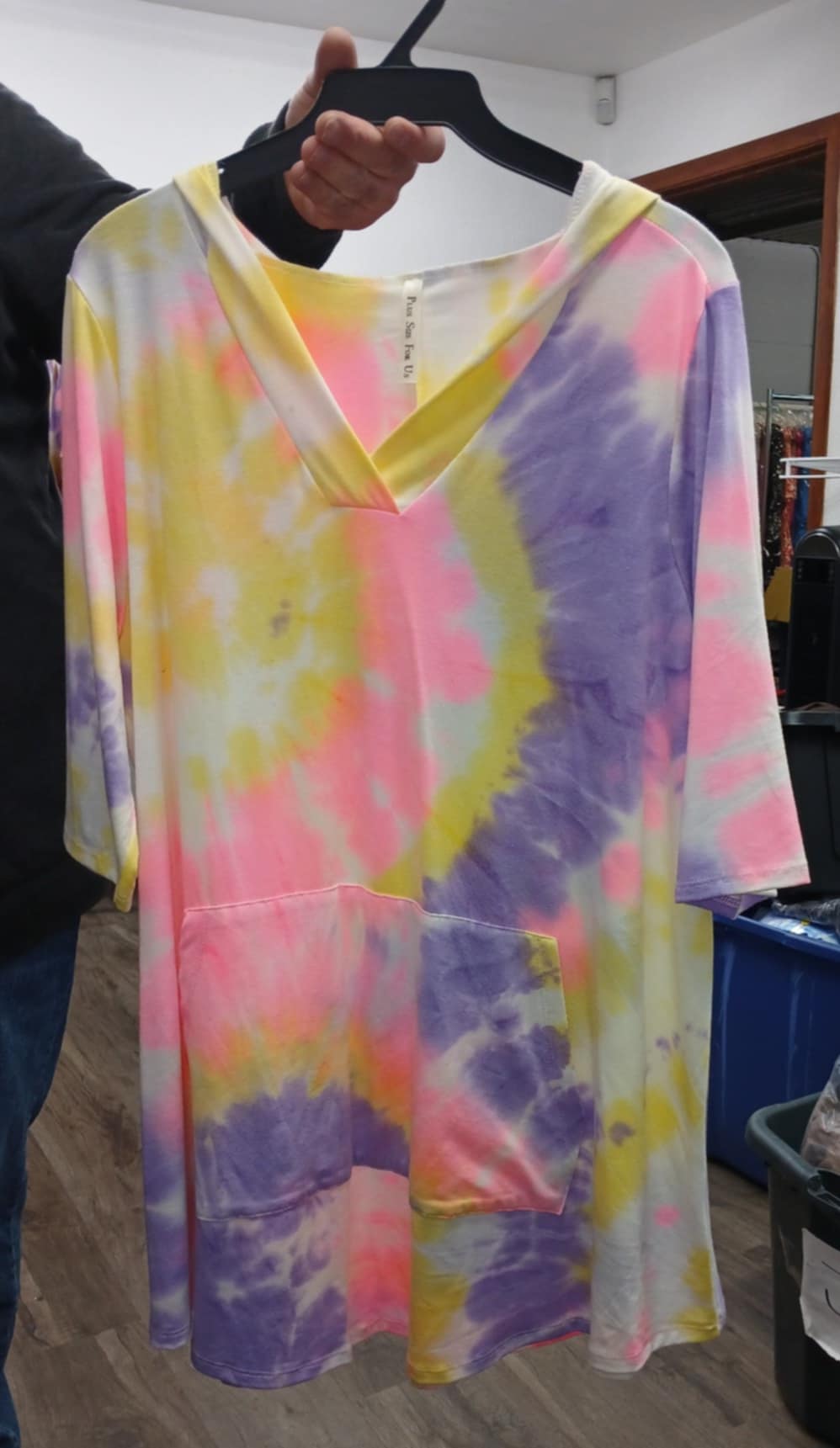 PSFU Bright Tie Dye V neck Hoodie