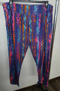 Blue Fuschia Aztec Legging Leggings