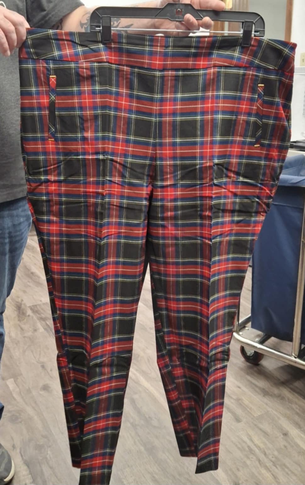 Red Black Navy Plaid Pant Pants