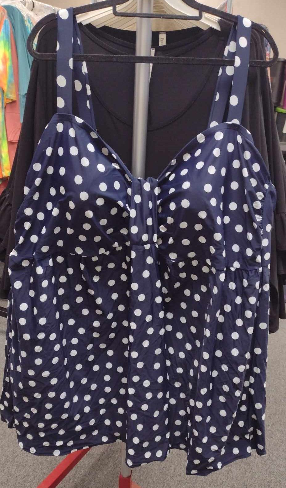 Navy Polka Dot Swimdress Swimsuit Bathing Suit