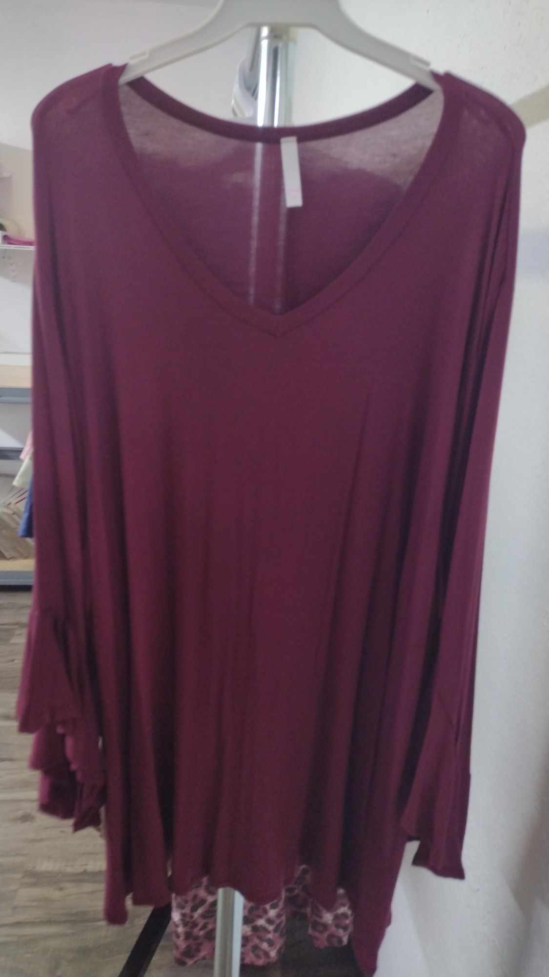 Sold Burgundy Shirt Top w Witchy Sleeves