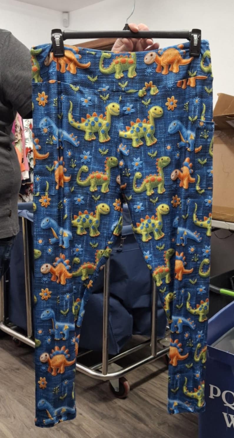 Dino Dinosaur Leggings Legging w Pockets