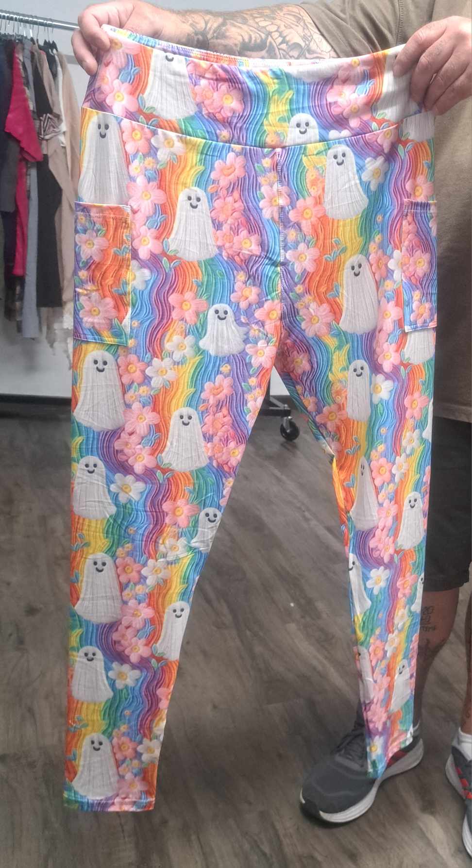 Cute Fun Rainbow Ghost Spirit Leggings Legging