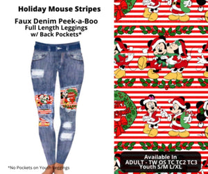 Faux Denim Mickey Mouse Christmas Holiday Legging Leggings