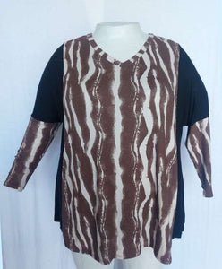 PSFU Black Brown  Zebraesque Shirt Top