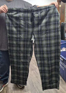 Mens Green Navy Plaid Pajama Pant Pants