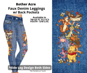 Faux Denim Winnie the Pooh Bother Leggings Legging