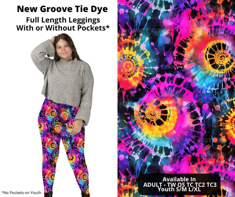 New Groove Tie Dye Legging Leggings w Pockets