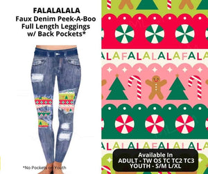 Falalalala Faux Denim Full Length Peekaboo Leggings