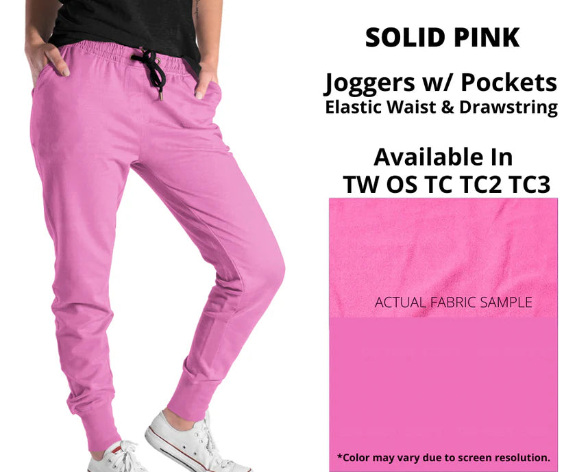 Solid Pink Jogger Pant Pants