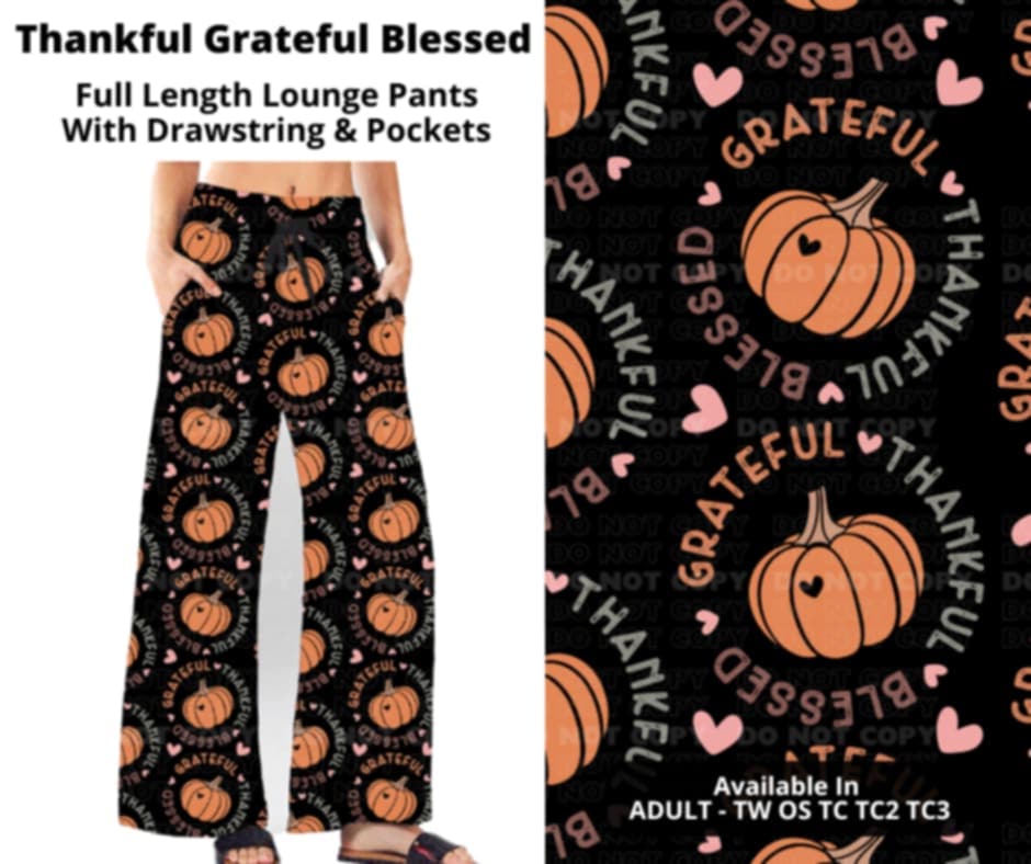 Thanksful Greatful Grateful Blessed Lounge Pants