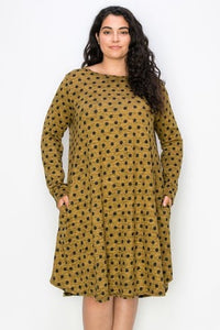 Long Sleeve Polka Dot Dress