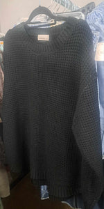THICK Black Knit Sweater Long Sleeves